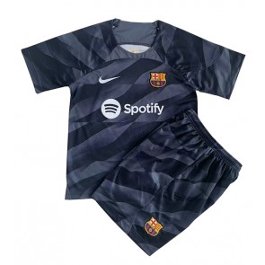 Maillot de foot Barcelona Gardien de but Extérieur enfant 2023-24 Manches Courte (+ pantalon court)